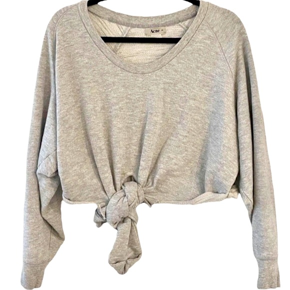 Acne Studios Timeless Crop Sweatshirt in Gray. Size Small. NWOT - Picture 3 of 8